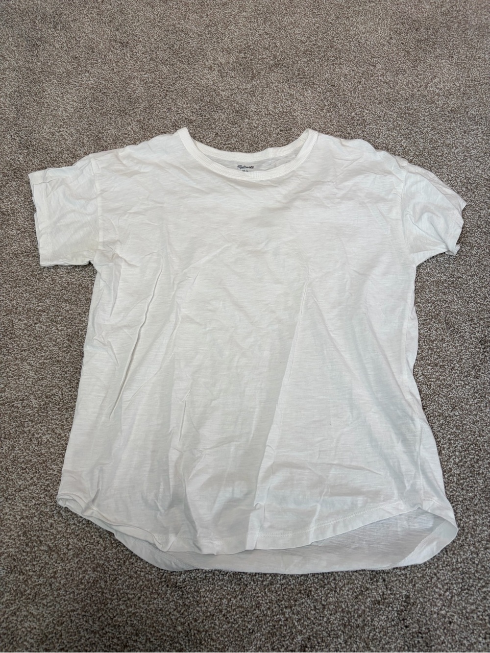 Madewell White Crewneck Short Sleeve Tee